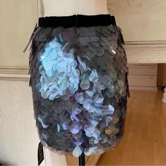 DKNY Iridescent Paillette Embellished Stretch Mini Skirt—NWT - Picture 9 of 17